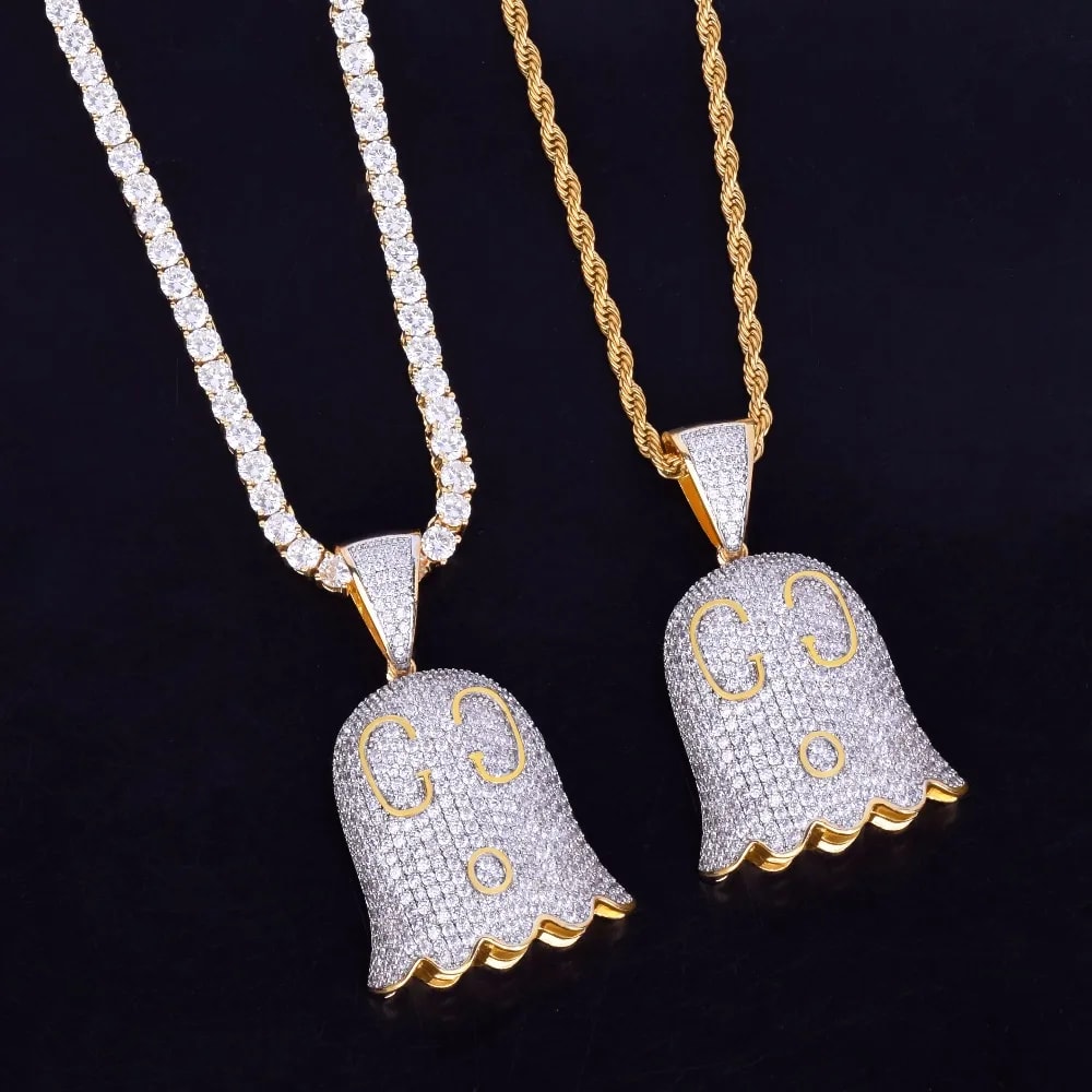 Iced Out GG Ghost Face Chain 